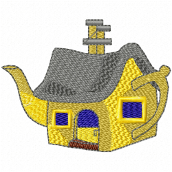 Teapots Embroidery Design 11